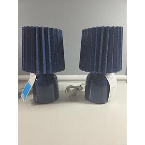 Room Essentials Table Lamps Blue Speckled Set of 2 NEW Home Decor